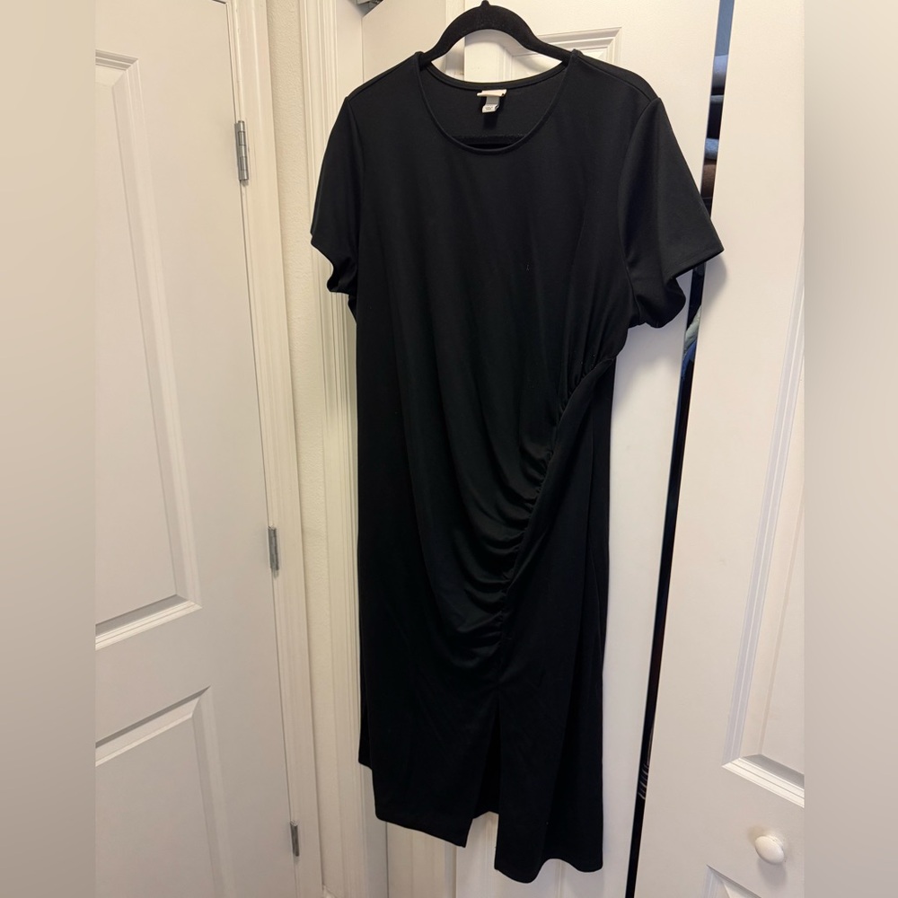 A New Day Shirred Slit Midi Dress